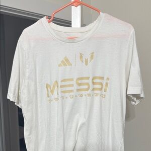 Adidas Men's White Messi Graphic T-Shirt